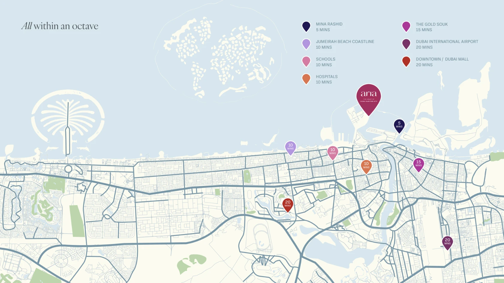 Aria - Dubai Maritime City location map