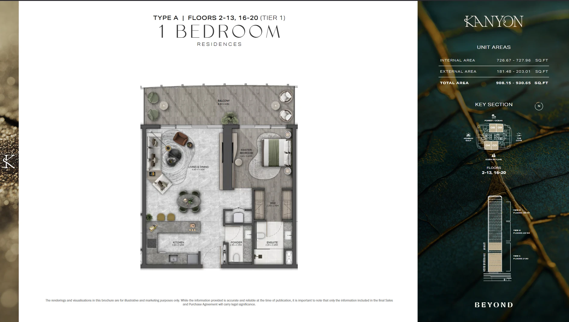 1 Bedroom Coastal Suite (Tier 1 & 2) floor plan
