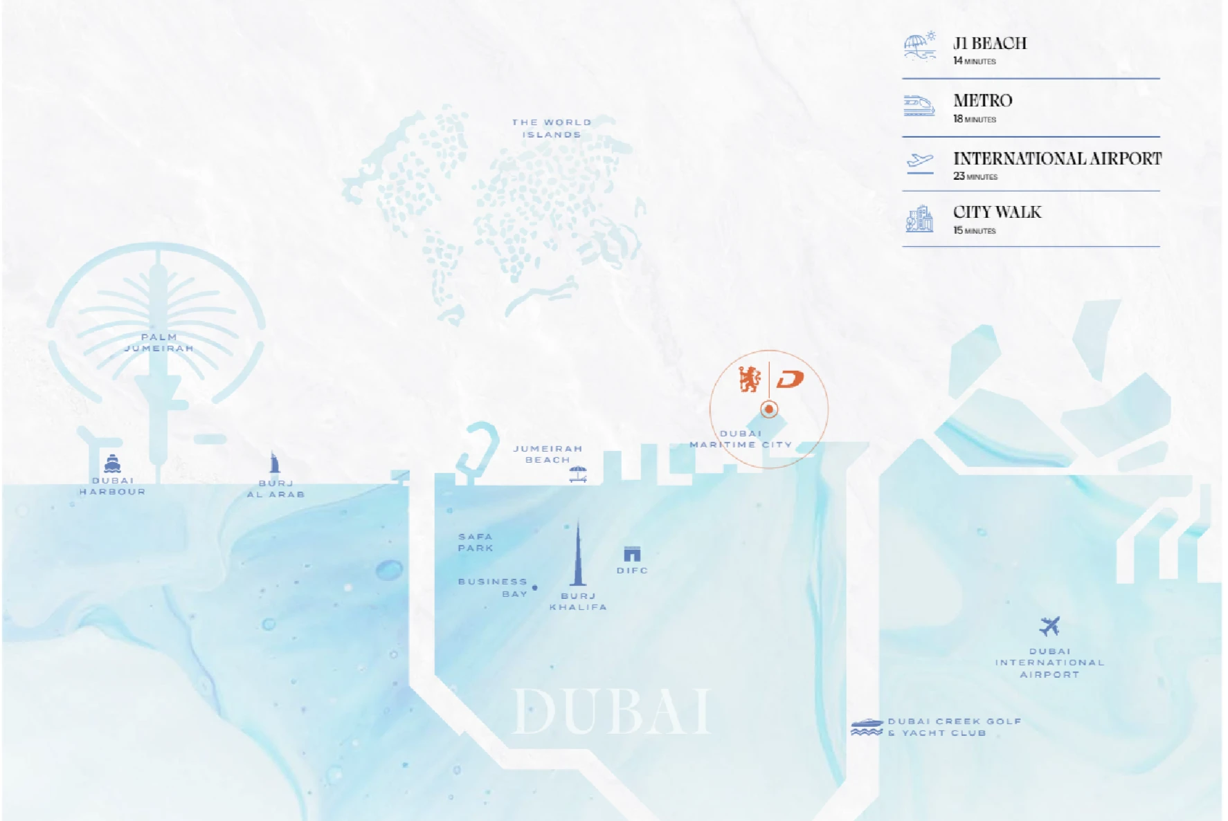 Chelsea Residences - Dubai Maritime City location map
